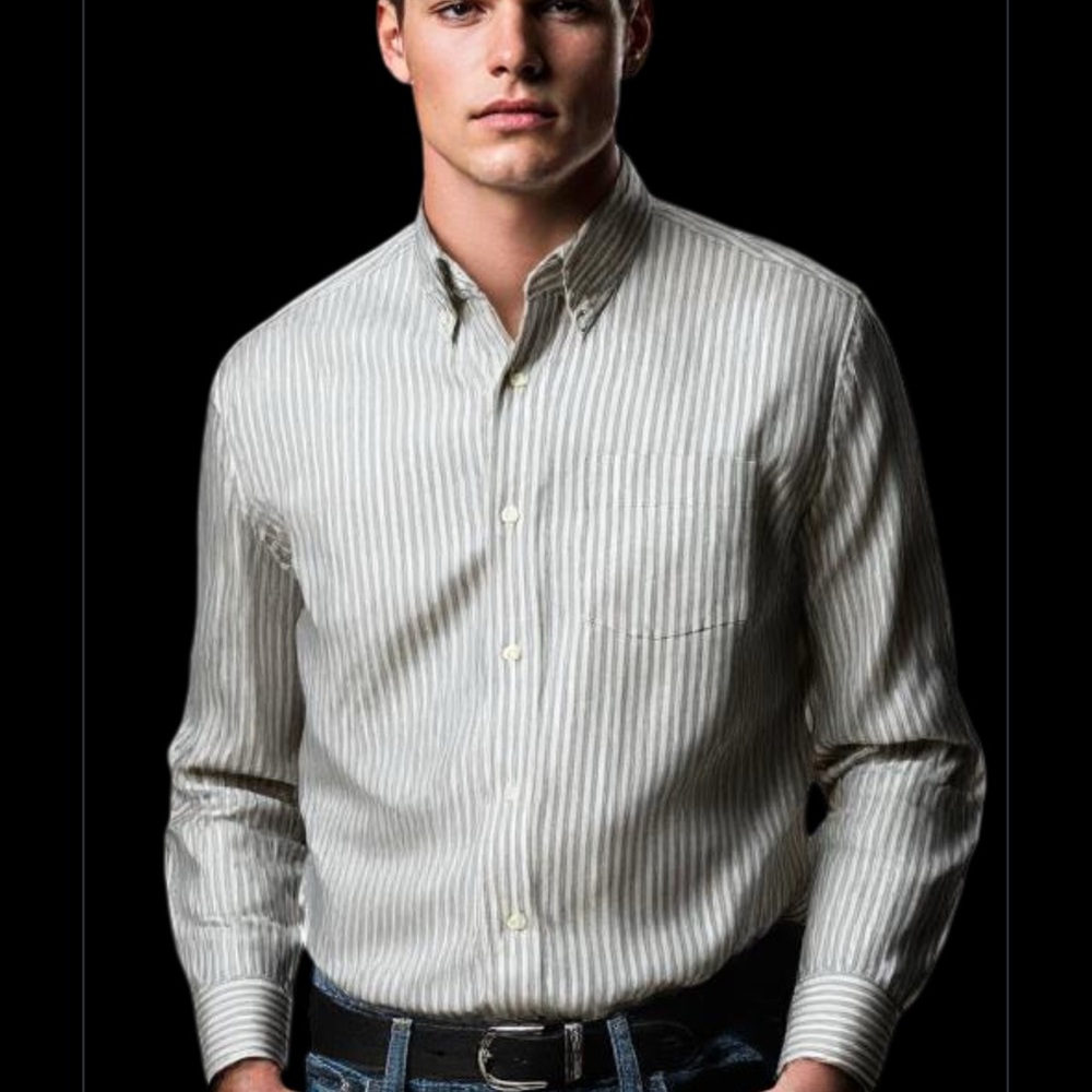 NEW - Crewcuts Thompson Mens Light Blue & White Striped Button-up Shirt Size: 16
